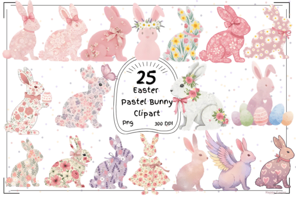 Download 25 Pastel Easter Bunny Clipart - Art Collection