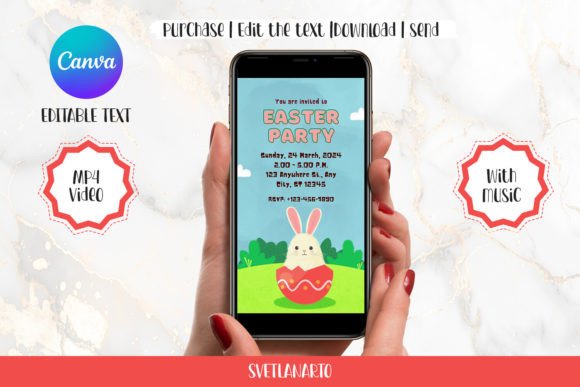 Download Animated Easter Bunny Party Invitation - Art Collection