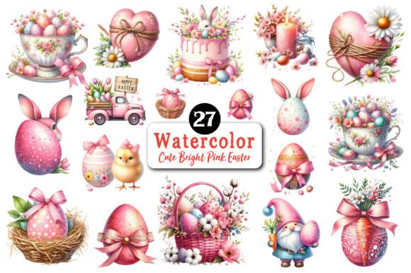 Download Cute Bright Pink Easter Cliparts - Art Collection