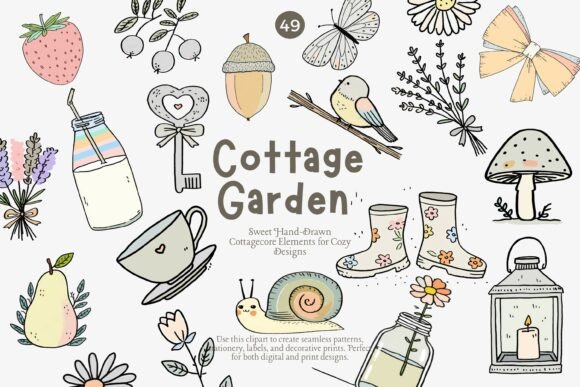 Download Cottage Garden Clipart Set - Art Collection