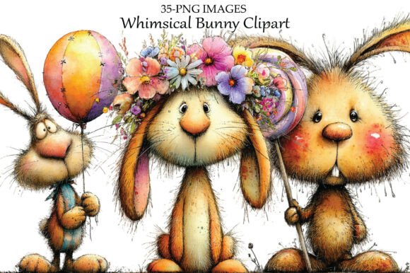 Download Whimsical Bunny Clipart - Art Collection