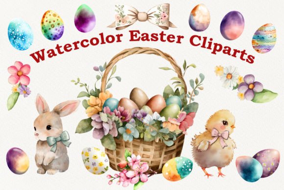 Download Watercolor Easter Cliparts - Art Collection