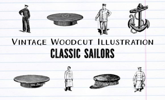 Download Vintage Woodcut Classic Sailor Clip Arts - Art Collection