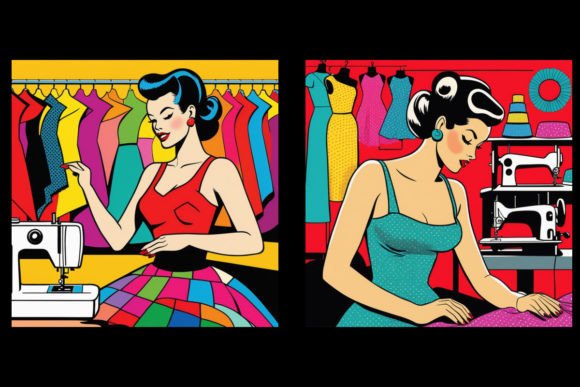 Download Pop Art Sewing Graphics Set 4 - Art Collection