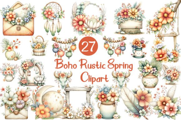 Download Boho Rustic Spring Clipart - Art Collection