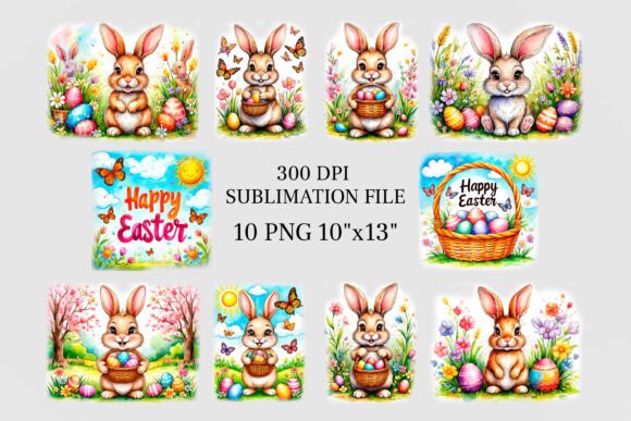 Download Easter Bunny Clipart Bundle- 10PNG - Art Collection