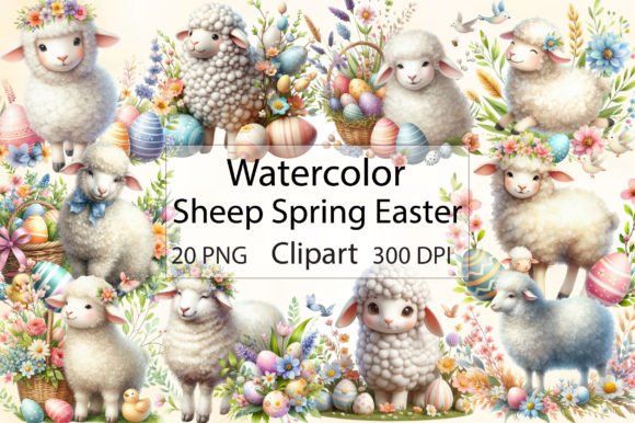 Download Watercolor Sheep Spring Easter Clipart - Art Collection