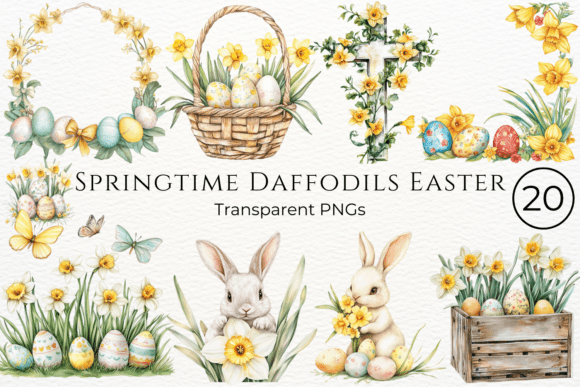 Download Springtime Daffodils Easter Cliparts - Art Collection