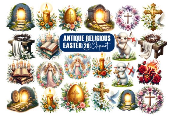 Download Antique Religious Easter Clipart Bundle - Art Collection