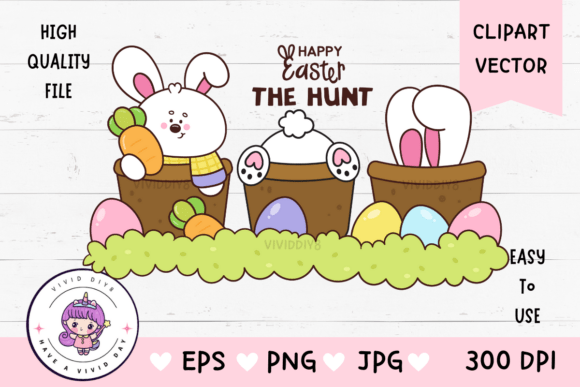 Download Cute Bunny Clipart Rabbit in Flower Pot - Cute bunny clipart Collection