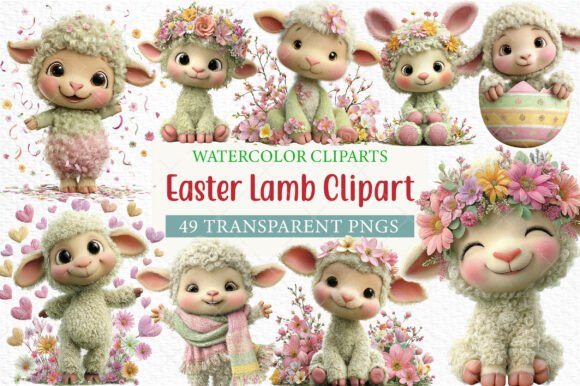 Download Whimsical Easter Lamb Clipart Png - Art Collection