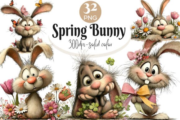 Download Whimsical Spring Bunny Clipart - Art Collection