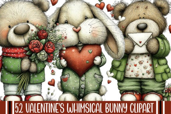 Download Valentine's Whimsical Bunny Clipart - Art Collection