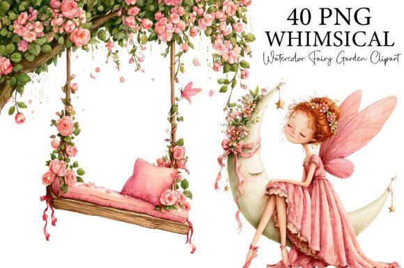 Download Watercolor Fairy Garden Clipart Bundle - Art Collection