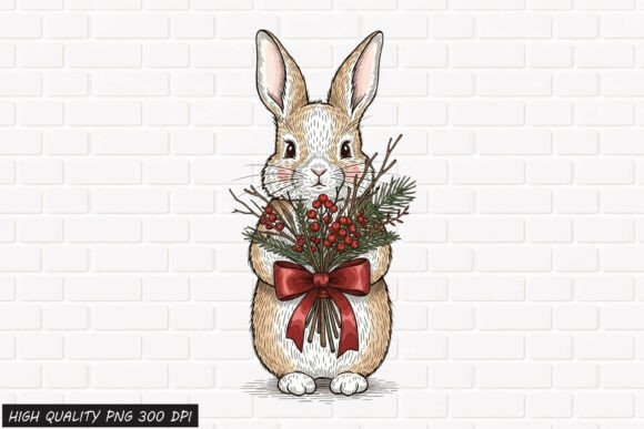 Download Vintage Easter Bunny Clipart 4 PNG File - Art Collection