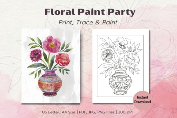Download Spring Florals Paint Party Printable Pdf - Art Collection