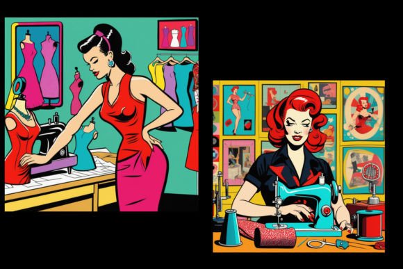 Download Pop Art Sewing Graphics Set 5 - Art Collection