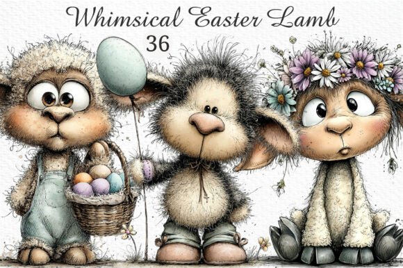 Download Whimsical Easter Lamb Clipart Png - Art Collection