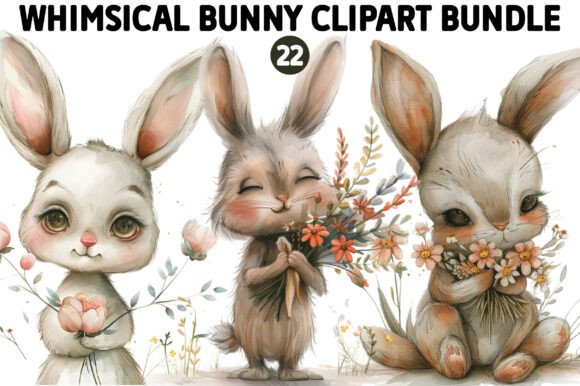 Download Whimsical Bunny Clipart Bundle - Art Collection