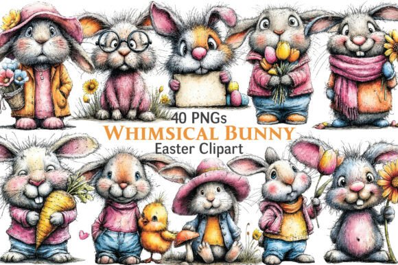 Download Easter Whimsical Bunny Clipart - Art Collection