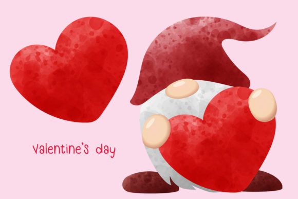 Download Cute Gnomes Holding Hearts - Art Collection