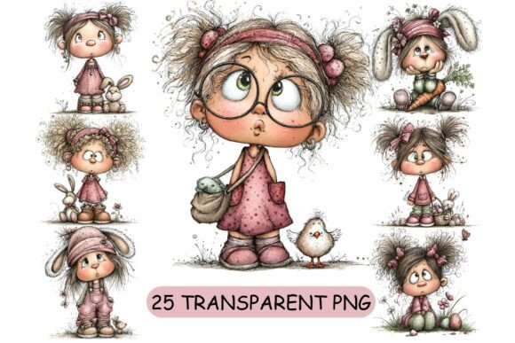 Download 25 Whimsical Easter Girl PNG Clipart - Art Collection