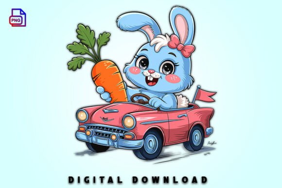 Download Pastel Easter Bunny Clipart Car PNG - Art Collection