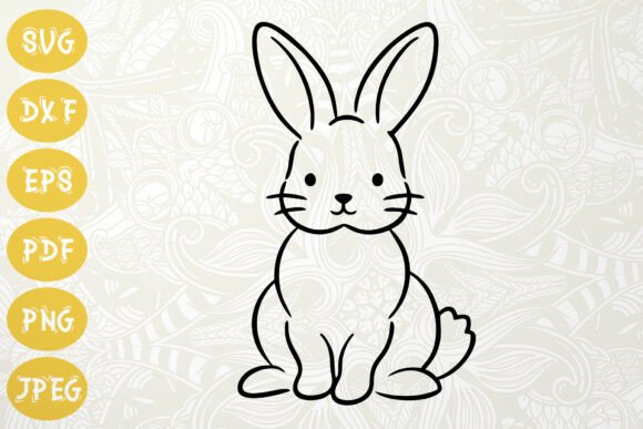 Download Cute Bunny SVG Line Art for Spring - Art Collection