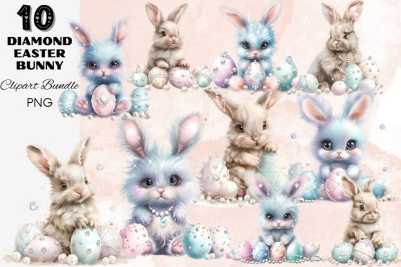 Download Diamond Pastel Easter Bunny Clipart Pack - Art Collection
