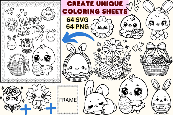 Download Easter Cliparts Black and White SVG PNG - Art Collection