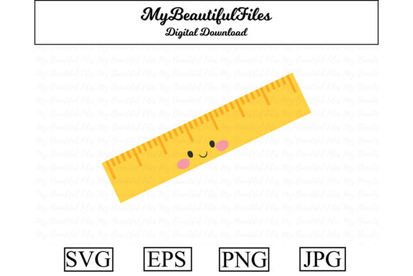 Download School Ruler Kawaii Clipart 02 - Art Collection