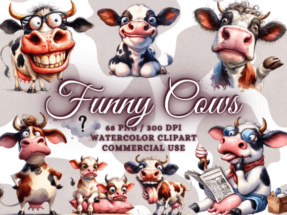 Download Funny Cows Clipart Cute Cow Png Farm Png - Art Collection
