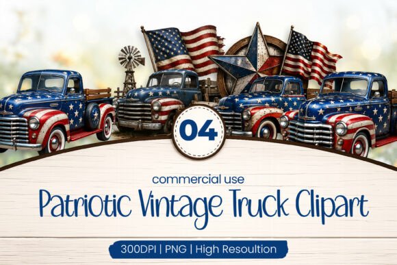 Download Patriotic Vintage Truck Clipart PNG - Art Collection