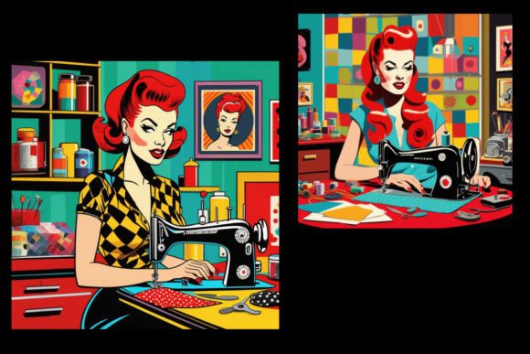 Download Pop Art Sewing Graphics Set 1 - Art Collection