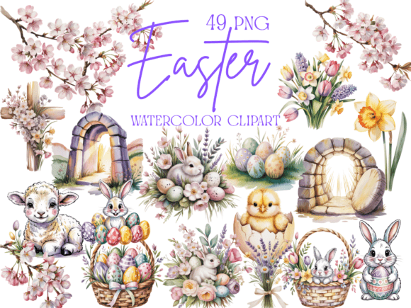Download Easter Watercolor Clipart Bundle - Art Collection