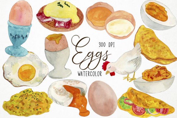 Download Watercolor Eggs Clipart, Omelette - Art Collection