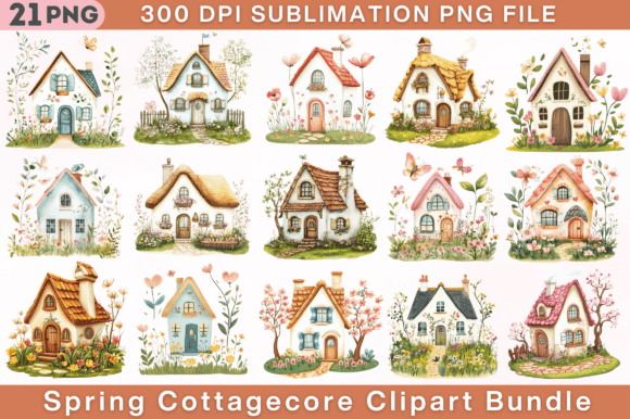 Download Spring Cottagecore Clipart Bundle - Art Collection