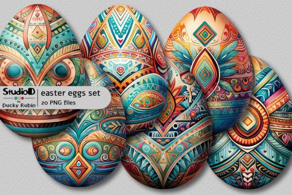 Download Watercolor Eggs Clipart Set - Tribal - Art Collection