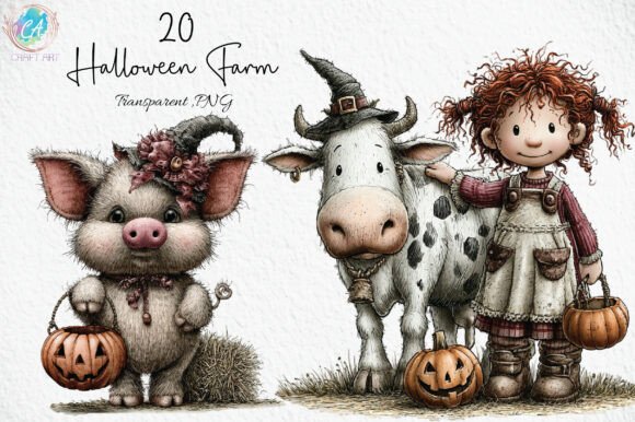 Download Cute Halloween Farm PNG Clipart - Art Collection