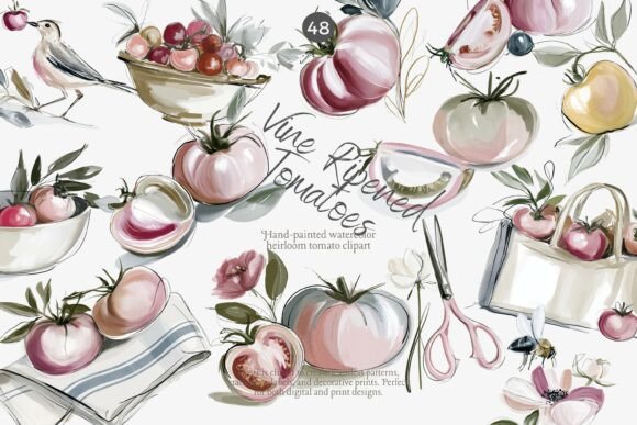 Download Vine Ripened Tomatoes Clipart Set - Art Collection