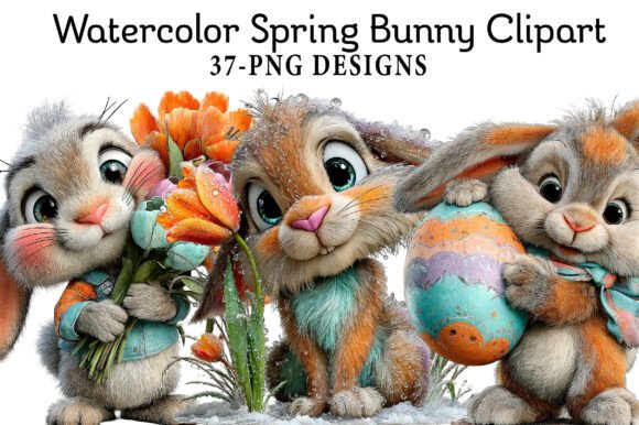 Download Watercolor Spring Bunny Clipart - Art Collection